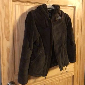 The North Face brown fur hooded jacket
